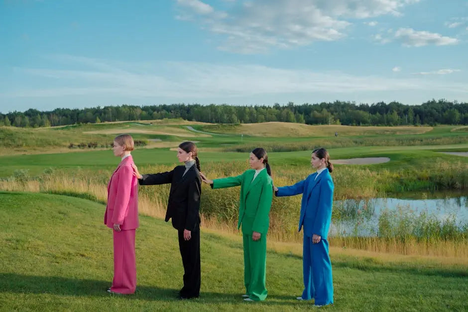 Tailored trousers and blazers in controlled colours for THE NOTICE by THE GRAY CRAB