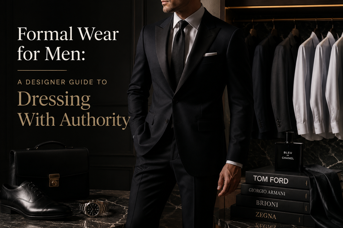 Men's formal dressing with suit shirt and evening accessories for THE NOTICE by THE GRAY CRAB