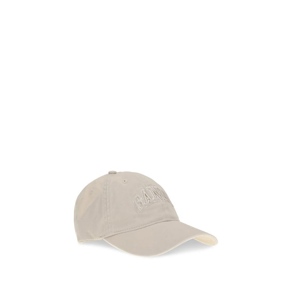 Ganni Beige Cotton Cap (Baseball Hat)