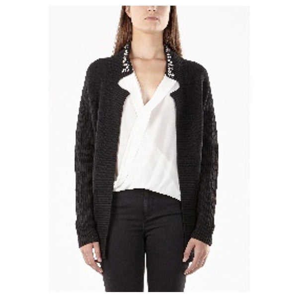 Gas Black Viscose Cardigan