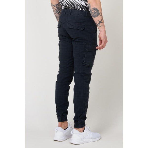 Gas Blue Cotton Cargo Pants