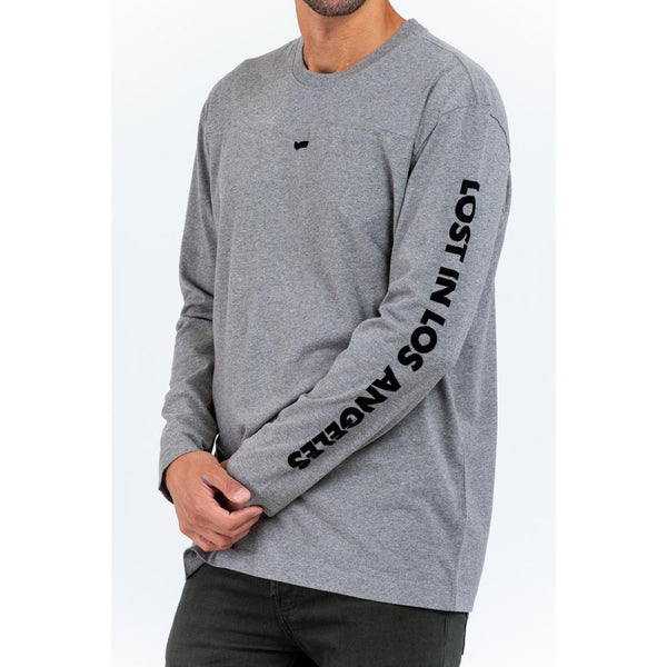 Gas Gray Cotton Long Sleeve T-Shirt