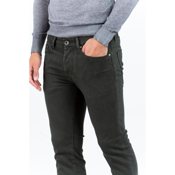 Gas Green Cotton Slim Fit Jeans