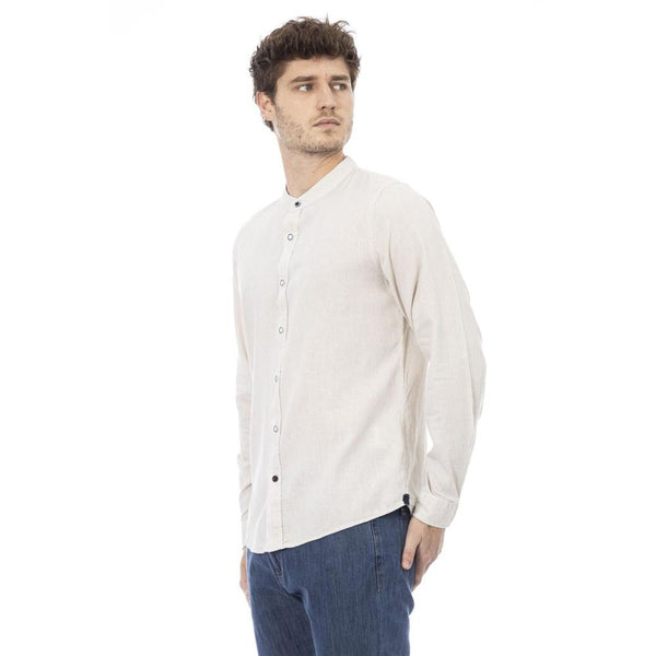 Baldinini Trend White Rayon Long Sleeve T-Shirt