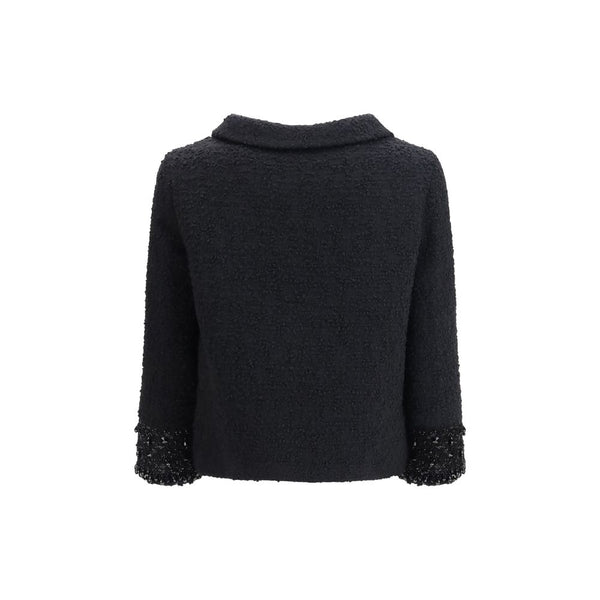 Valentino Black Wool Biker Jacket