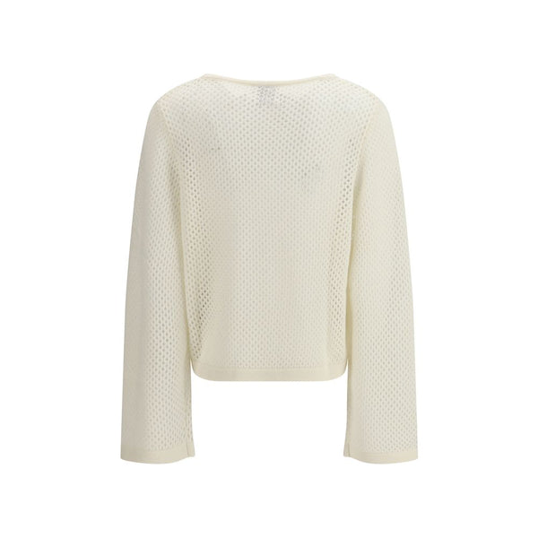 Allude White Wool Sweatshirt