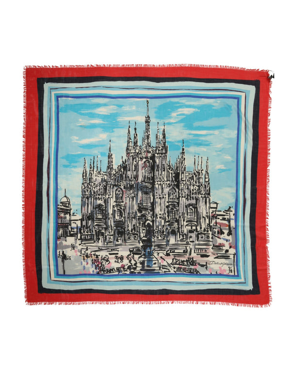 Dolce & Gabbana Multicolor Milano Print Cashmere 134cm x 130cm Men Scarf