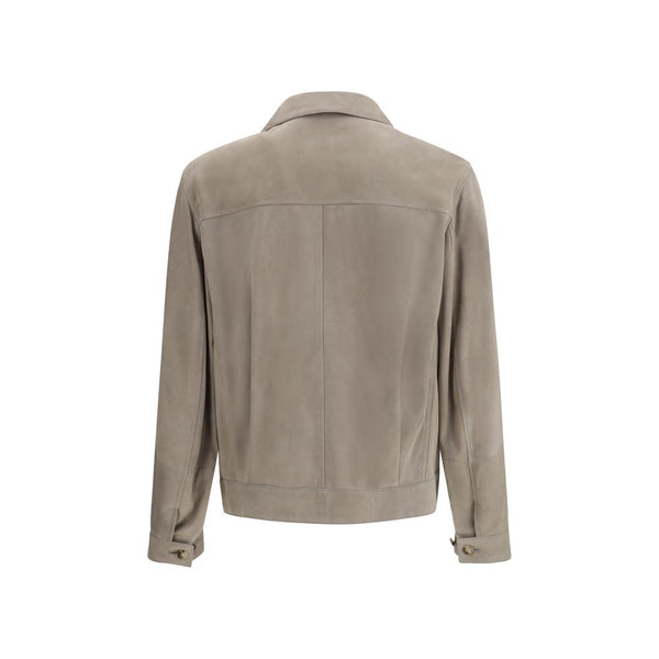 Brunello Cucinelli Bicolor Calf Leather Bos Taurus Leather Jacket