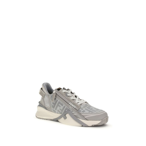 Fendi Gray Polyester Athletic Sneakers