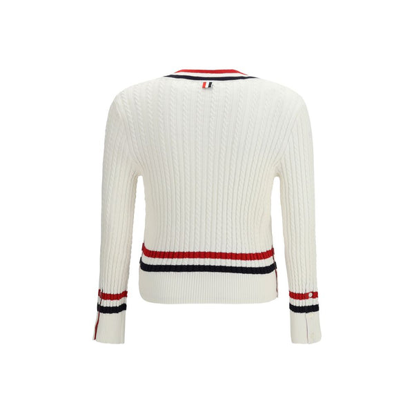 Thom Browne White Cotton Sweatshirt