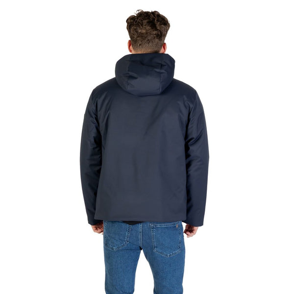 EA7 Emporio Armani Blue Polyester Coat