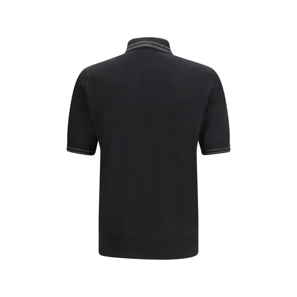 Dolce & Gabbana Black Silk Polo Shirt