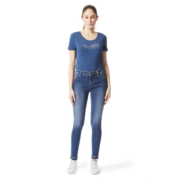 Gas Blue Cotton Skinny Jeans