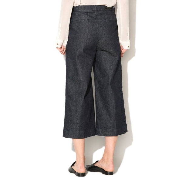 Gas Blue Polyester Cropped Jeans