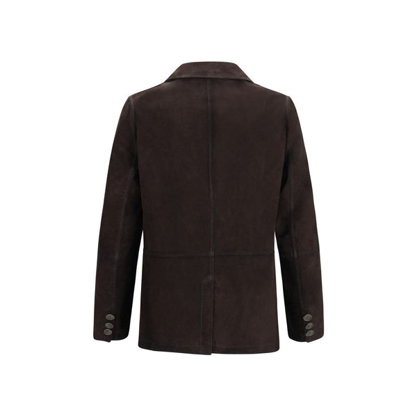 D'amico Brown Lamb Ovis Aries Aries Leather Jacket