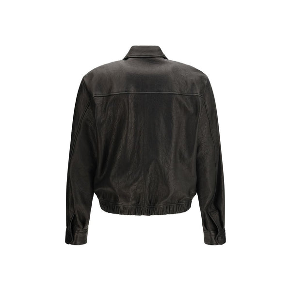 Saint Laurent Black Lamb Ovis Aries Aries Leather Jacket