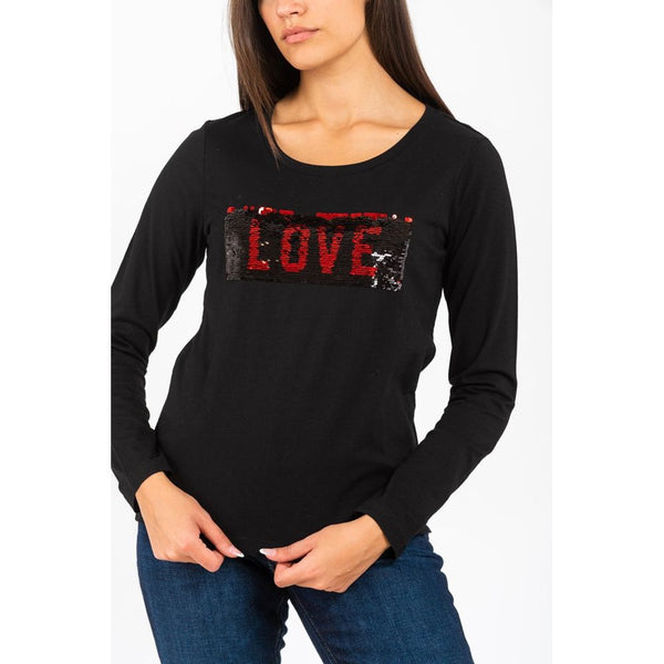Gas Black Cotton Long Sleeve T-Shirt