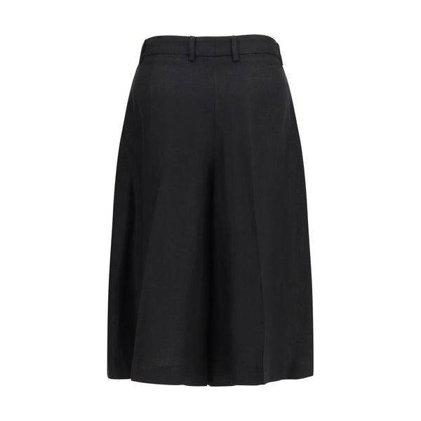 Lardini Black Viscose Bermuda Shorts