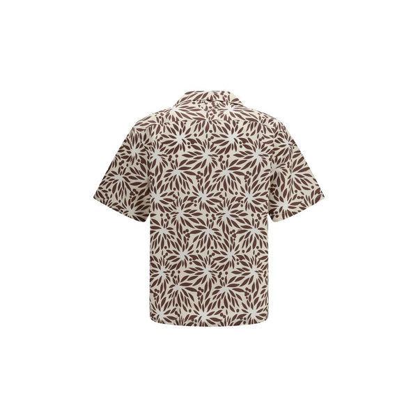 Prada Brown Cotton Pattern Shirt