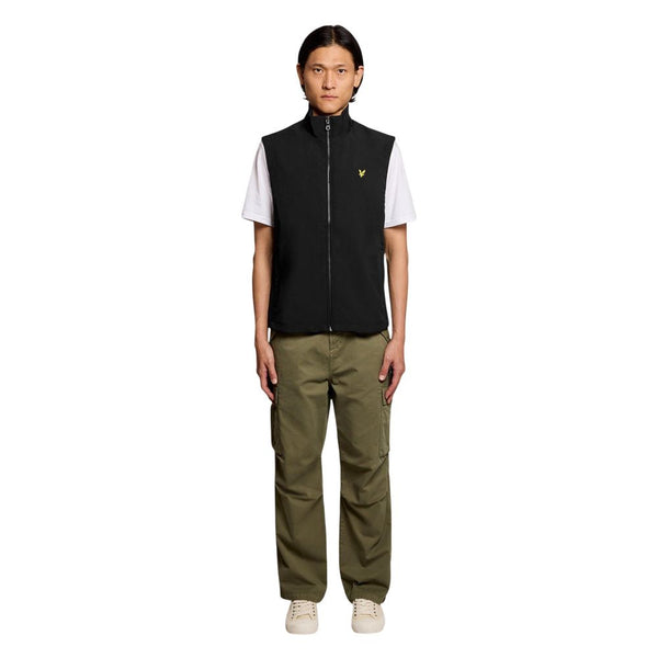 Lyle & Scott Black Polyester Sleeveless Jacket
