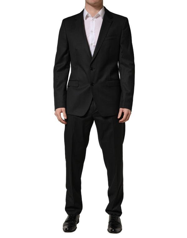 Dolce & Gabbana Black Wool 2 Buttons Formal 2 Piece Suit