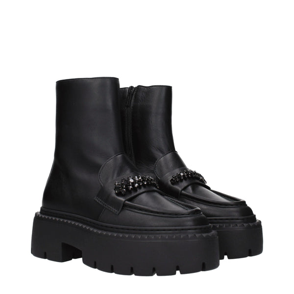 Jimmy Choo Black Leather Ankle Boots