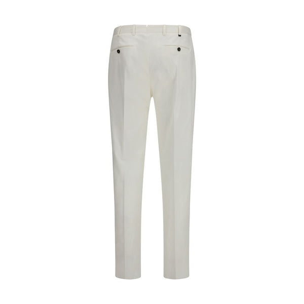 PT Torino White Cotton Casual Pants