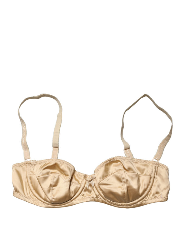 Dolce & Gabbana Beige Semi-Pad Underwire Balconette Bra Underwear