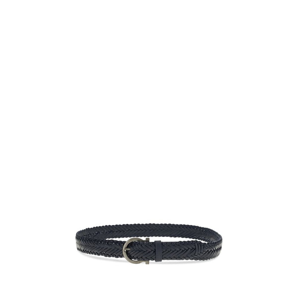 Ferragamo Blue Calf Leather Bos Taurus Belt