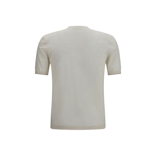 Brooksfield White Linen Shortsleeve Shirt