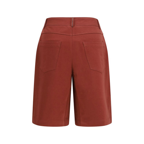 Brunello Cucinelli Red Cotton Bermuda Shorts