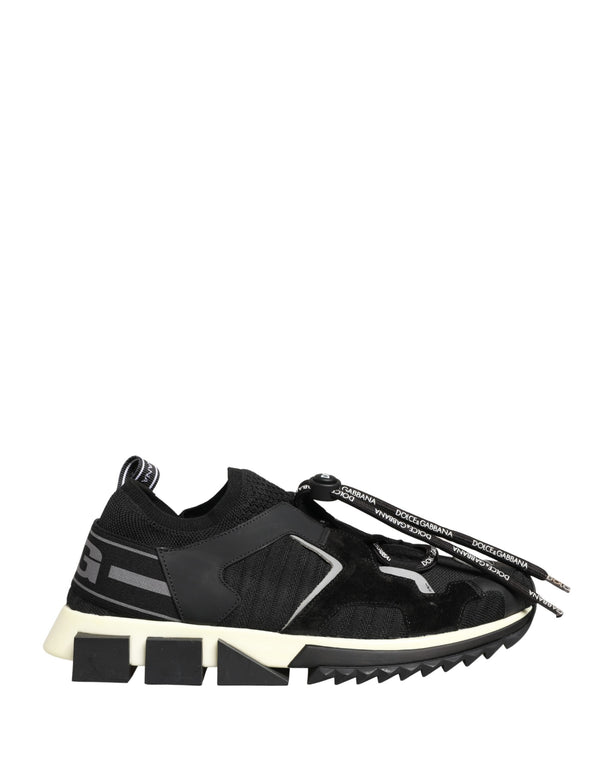 Dolce & Gabbana Black Mesh Sorrento Trekking Sneakers Shoes