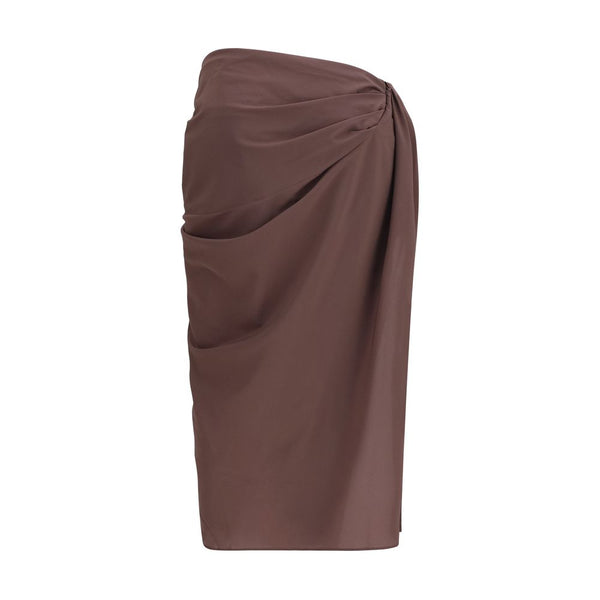 Jacquemus Brown Polyester Midi Skirt