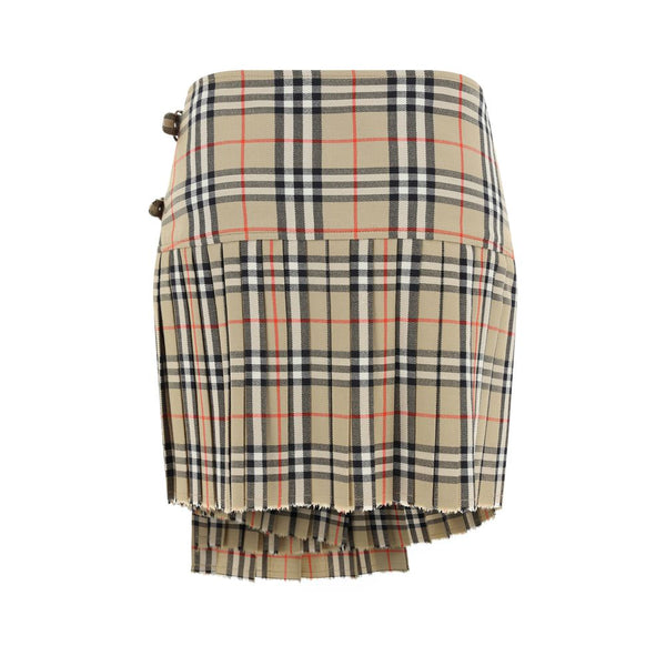 Burberry Beige Wool Oves Aries Mini Skirt