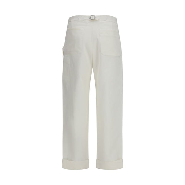 Umit Benan White Cotton Casual Pants