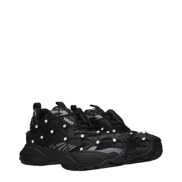 Versace Black Fabric Sneakers