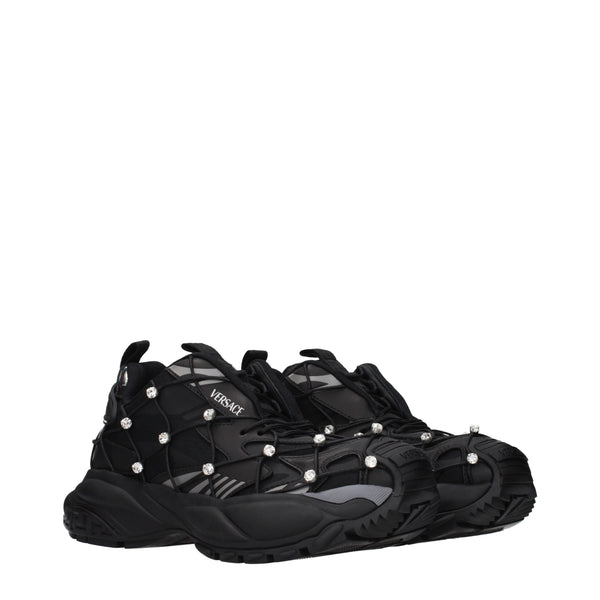 Versace Black Fabric Chunky Sneakers