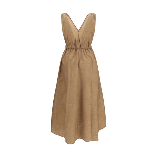 Brunello Cucinelli Beige Cotton Casual Dress
