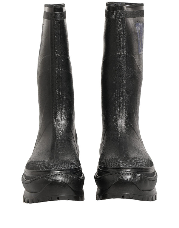 Dolce & Gabbana Black PVC Pull On Rain Boots Men Shoes
