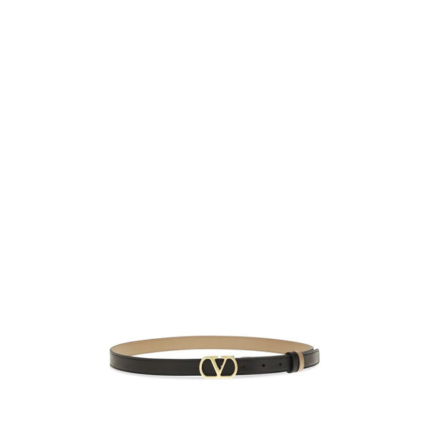 Valentino Garavani Black Calf Leather Bos Taurus Belt