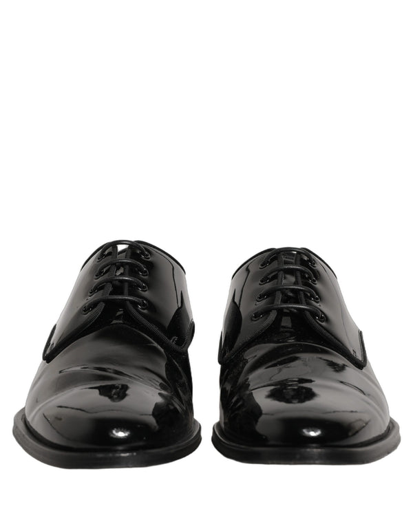 Dolce & Gabbana Black Leather Men Derby Dress Men Formal Shoes