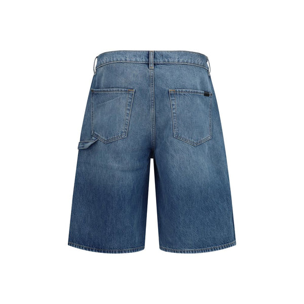 7FOR Blue Cotton Bermuda Shorts