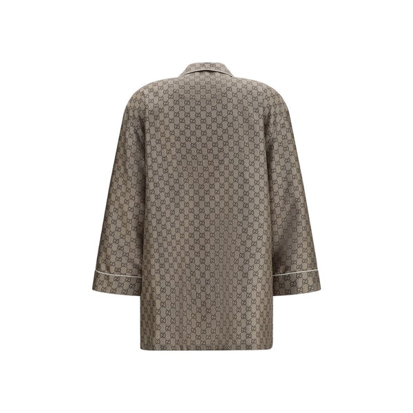 Gucci Beige Silk Dress Shirt