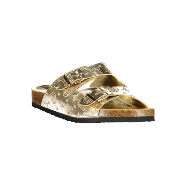 Laura Biagiotti Gold Polyurethane Women's Sandal
