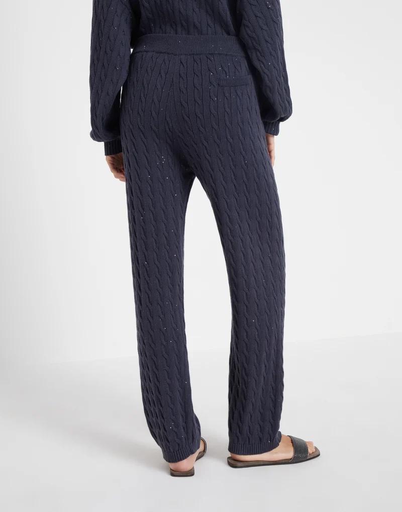 Brunello Cucinelli Blue Cotton Casual Pants
