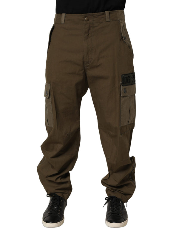 Dolce & Gabbana Brown Mid Waist Straight Cargo Trouser Pants