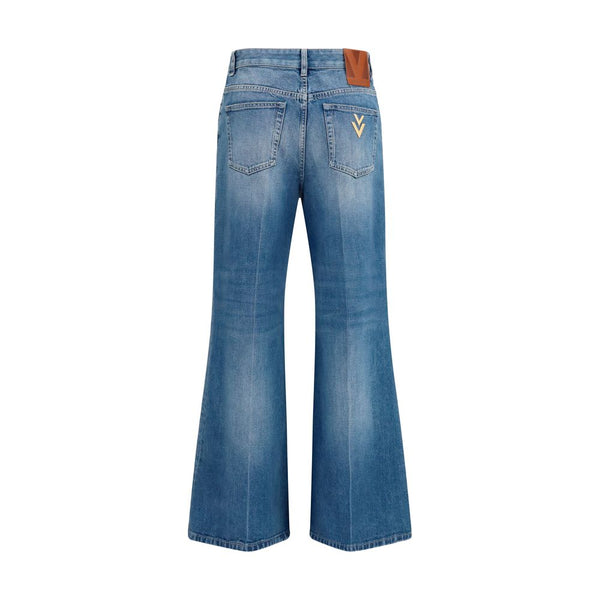 Valentino Garavani Blue Cotton Straight-Leg Jeans