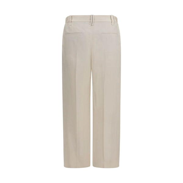 Brunello Cucinelli Beige Viscose Casual Pants