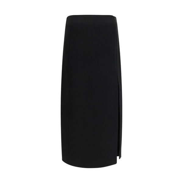 Khaite Black Acetate Long Skirt