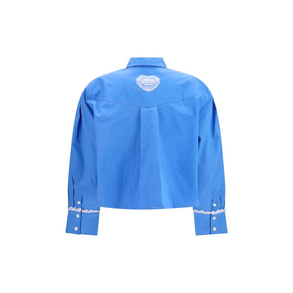 Ganni Blue Cotton Shirt